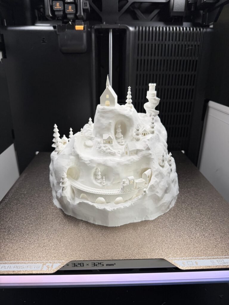 Modellino di un paesaggio innevato